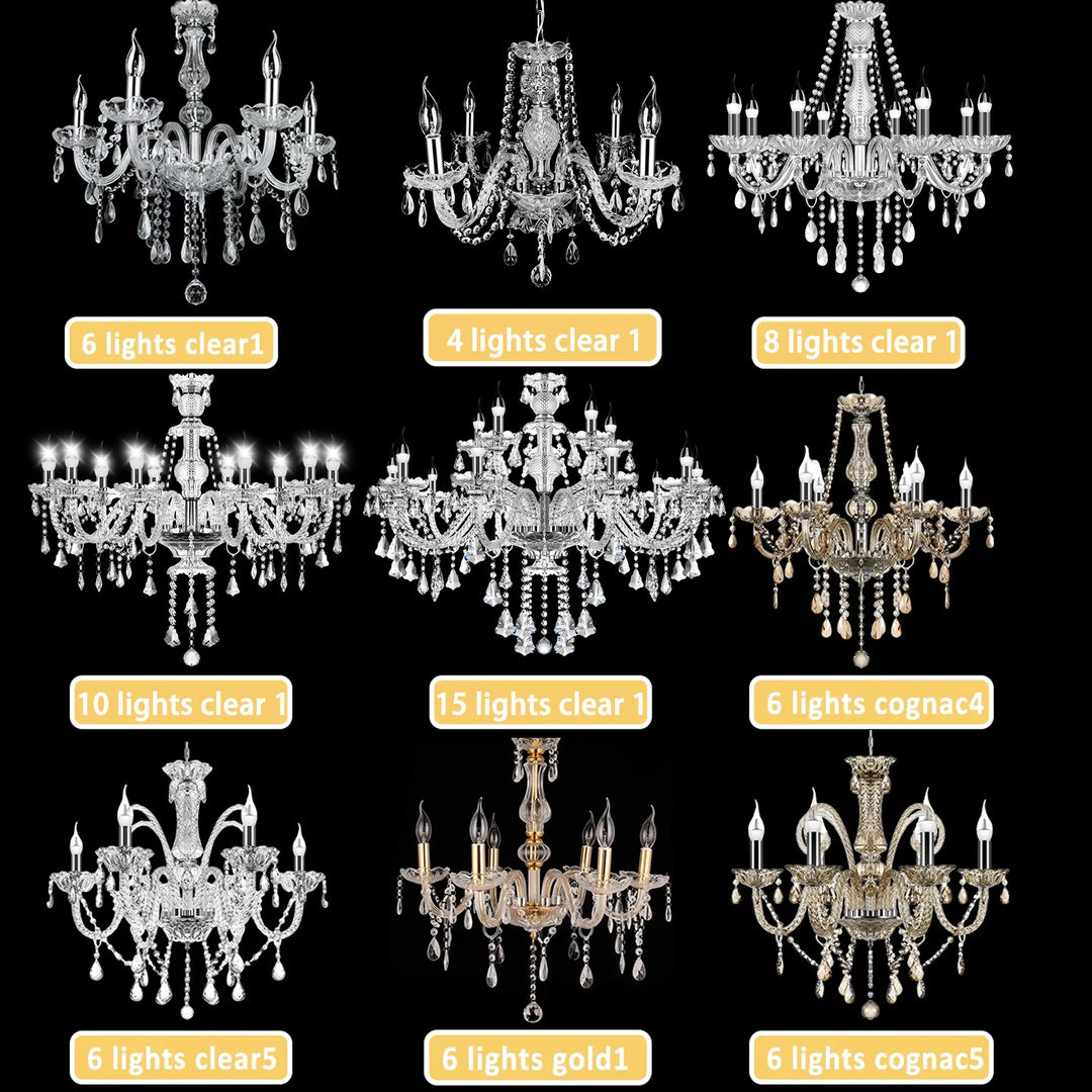 Classic 6 Lights Tassels Chandelier 6 Arms Crystal Lustre Light Modern Ceiling Light Lamp Lighting For Living Room Dining Room