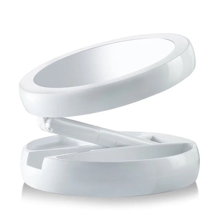Foldable USB Charging or Battery Led Mirror Makeup White Vanity Cosmetic Mirror with Light 10X Magnifying Table Mirrors