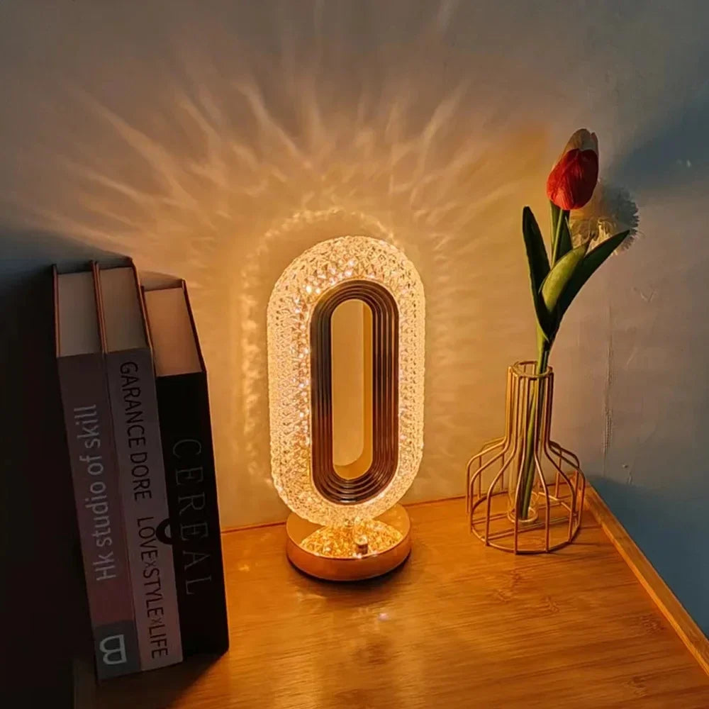 Touch Dimming Modern Desk Lamp Crystal Acrylic Table Lamp Bedroom Bedside Night Light Living Room Romantic Atmosphere Decor Lamp