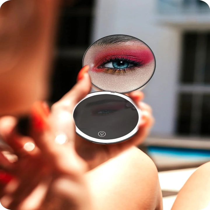 Compact Mirror with Light for Purses - Small Travel Mirror - 1x/ 2X Magnified Pocket Mirror with Light, to My Daughter Compact M