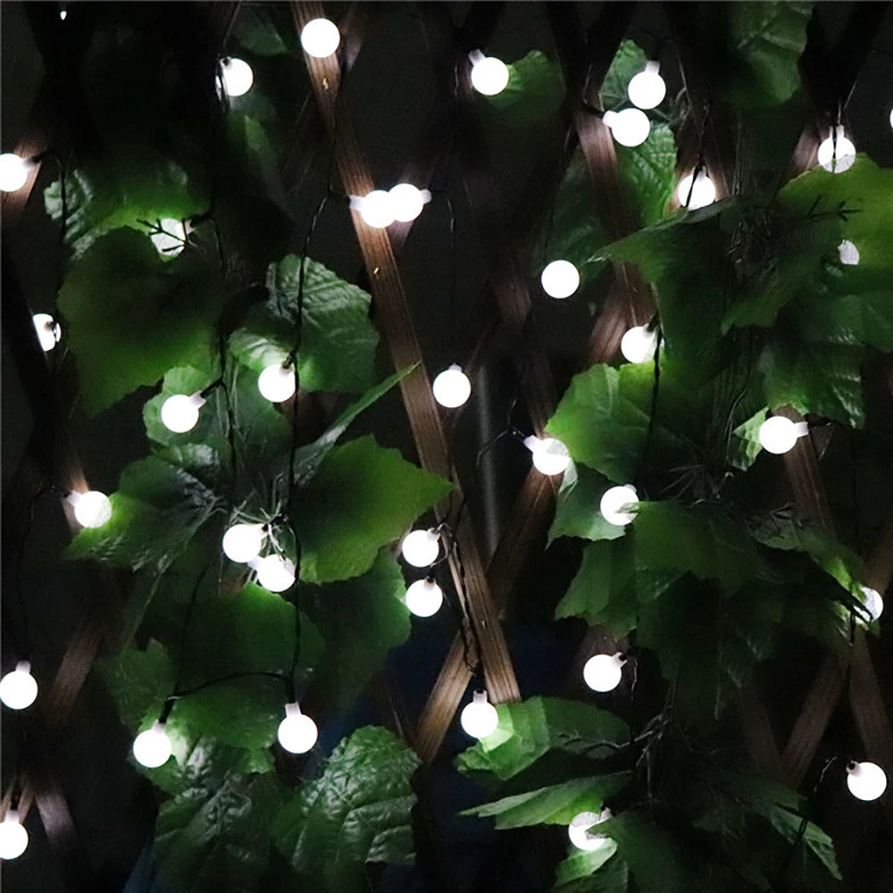 Solar Crystal Ball String Lights â€“ 4 Colors, 8 Modes Outdoor Garden & Balcony Accent | Eco-Friendly LED Decor | Trufairs