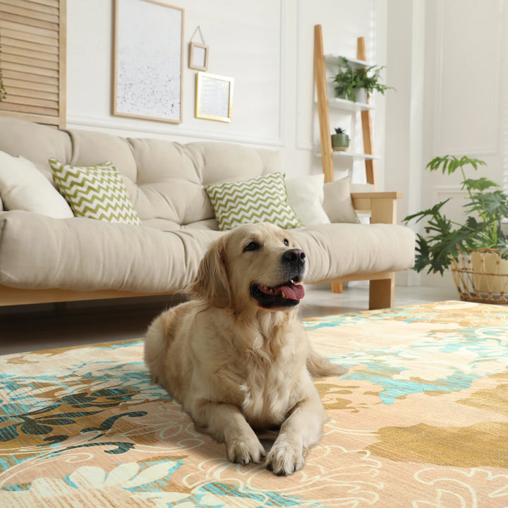 Area Rugs for Living Room Elegant Floral Traditional Faux Wool Area Rug