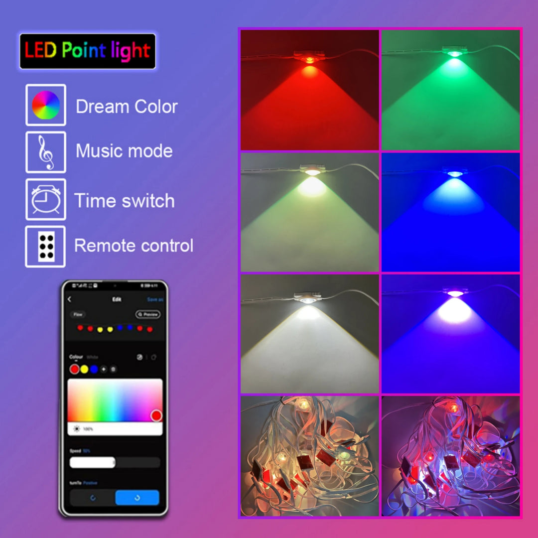 108FT Smart RGBW LED Permanent Outdoor Eave Lights IP67 Waterproof 72LEDs with App/Remote Control for Christmas Holiday Decor