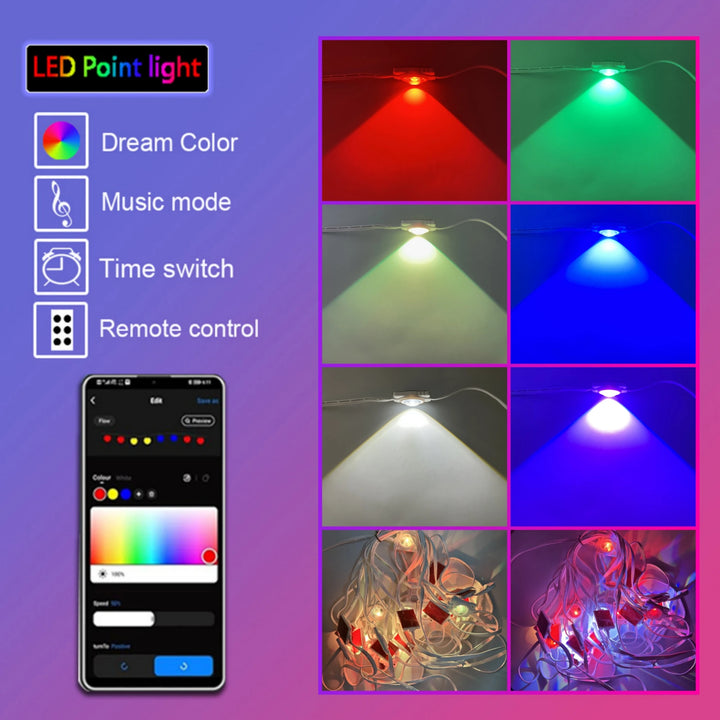 108FT Smart RGBW LED Permanent Outdoor Eave Lights IP67 Waterproof 72LEDs with App/Remote Control for Christmas Holiday Decor