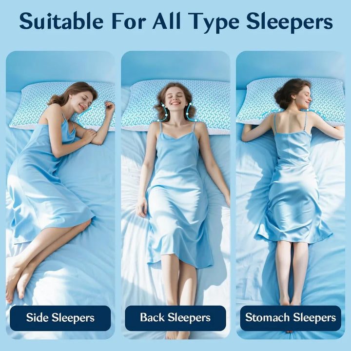 Shredded Memory Foam Pillows for Sleeping Queen Size Set of 4 Pack,Adjustable Cooling Bed Pillow for Side Back and Stomach Slee