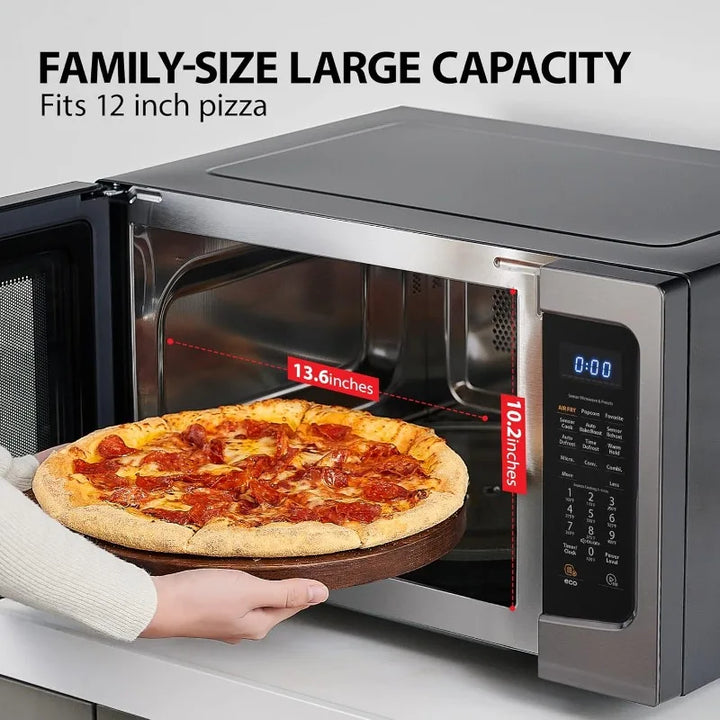 Air Fryer Combo 4-in-1 Countertop Microwave Oven, Smart Sensor, Convection, Mute Function