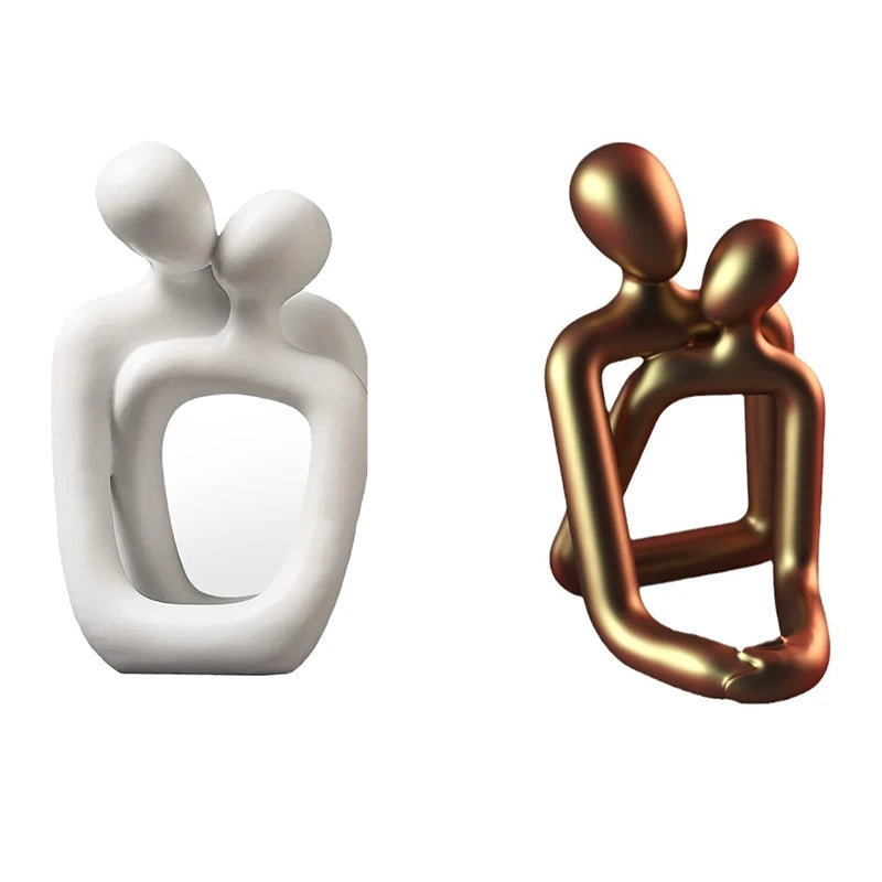 Nordic Creative Couple Statue Table Lamp Bedroom Decoration Accessories Aesthetic Room Christmas Home Decor, Durable White