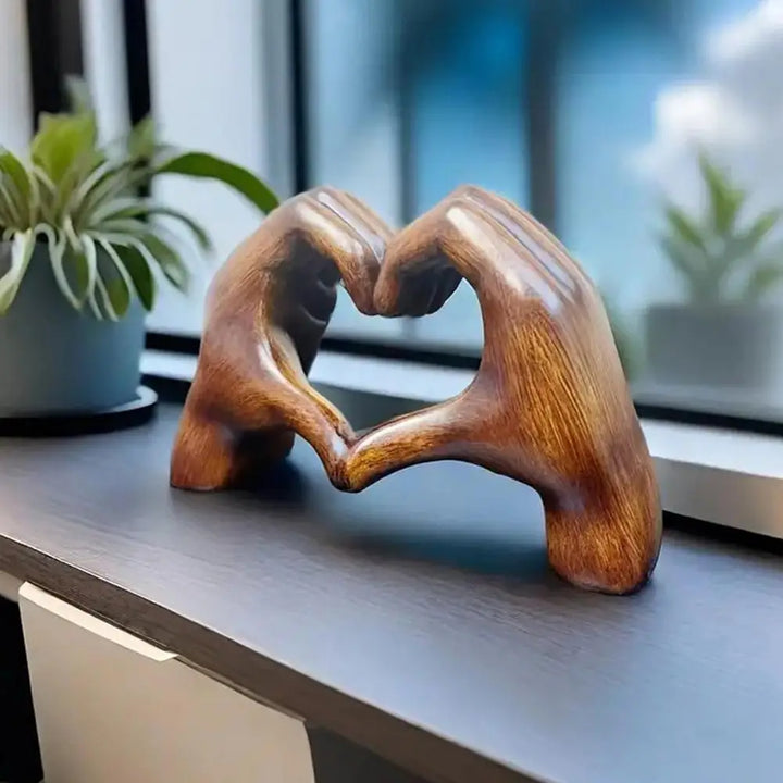 Hand Heart Sculpture Love Gesture Decoration Boho Heart Hand Statue Room Decoration Love Finger Sculpture Wedding Decoration