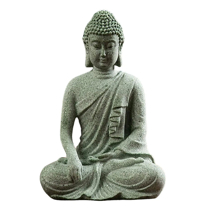 Green Sandstone Statue – Zen Buddhist Sculpture for Home & Meditation Room Décor | Trufairs