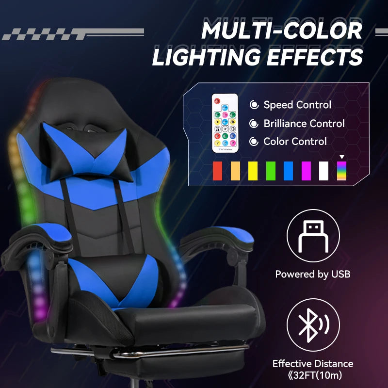 Nalupatio Ergonomic Office Chair, Leather E-Sports Chair,Gaming Chair, Rotatable Adjustable Headrest，For Offices Or Gaming Halls