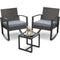 3 Pieces Patio Furniture Set Rocking Bistro Set Outdoor Rattan Conversation with Coffee Table for Garden Balcony Backyard Poolsi