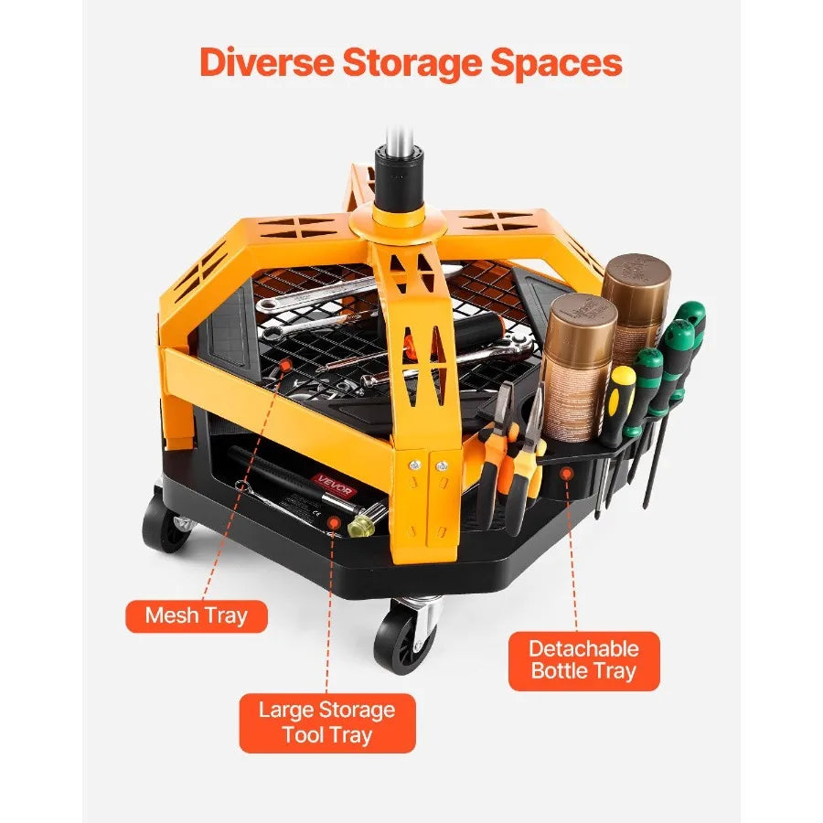 Rolling Shop Stool HeavyDuty Garage Work Seat 300 lbs Load with Caster
