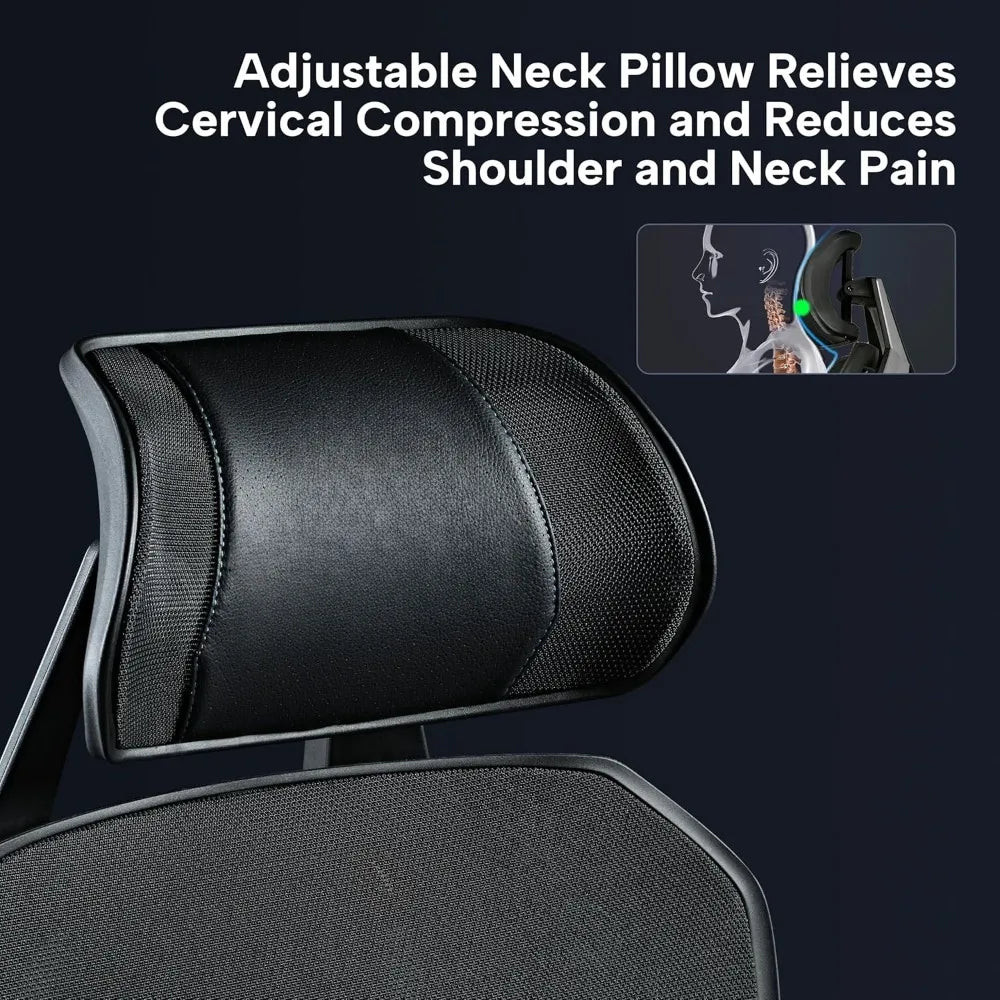 Gaming Chair, Office Desk Chair with Lumbar Support, Ergonomic Mesh Gaming Chair with 4D Armrests, High Back Comfortable