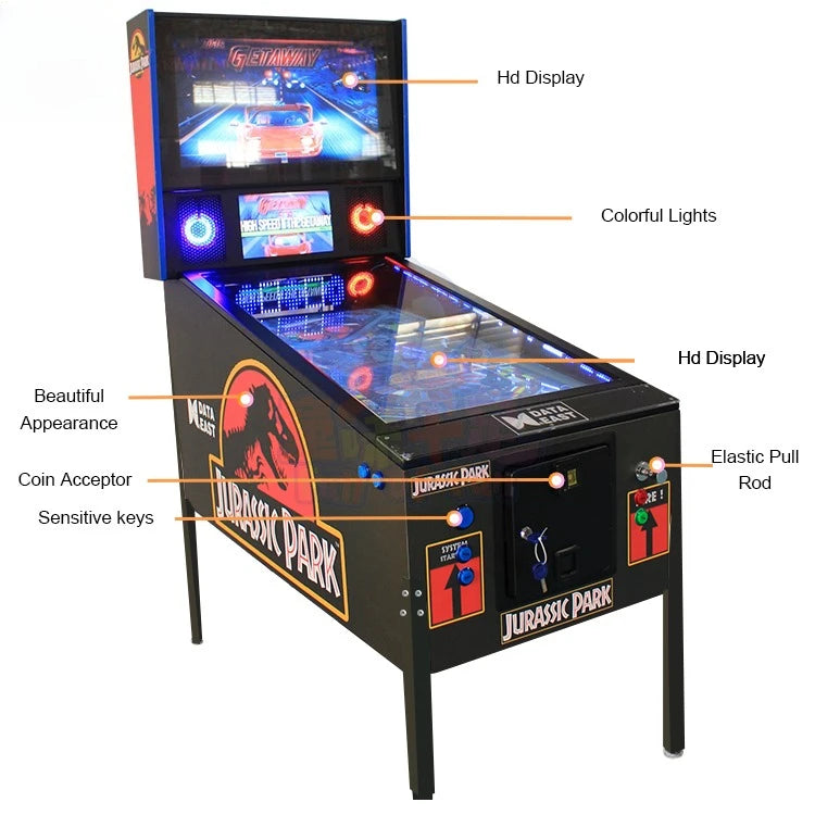 Hot Sale 32 Inch Pinball 4k 1200 Game 43 Inch Virtual Pinball Machine with Bill Pinball Arcade Puzzle with Automatic Flap
