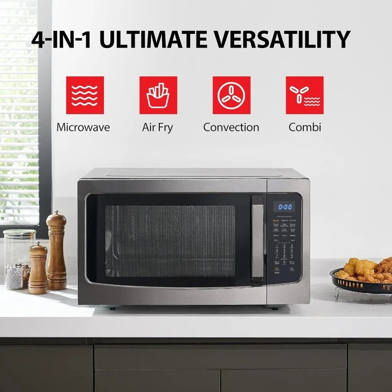 Air Fryer Combo 4-in-1 Countertop Microwave Oven, Smart Sensor, Convection, Mute Function