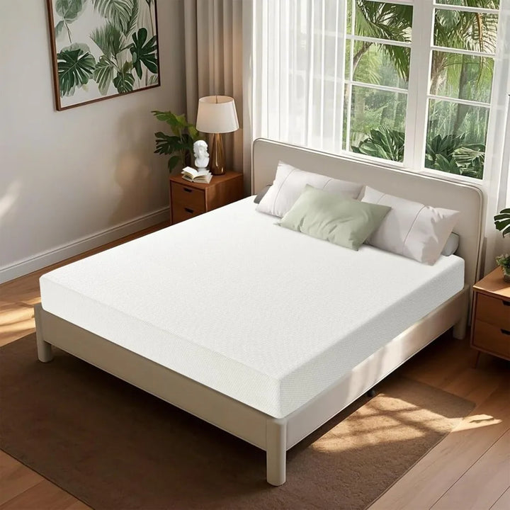 5 Inch Green Tea Twin Mattress in-a-Box, Medium-Firm Memory Foam Mattress for Pressure Relief, Removable and Washable Cover