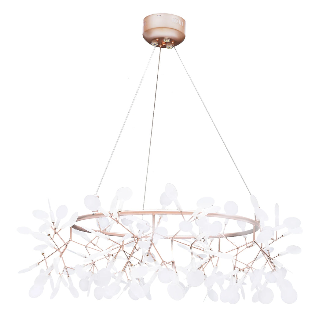 40W Modern Ceiling Mounted Chandelier 135* LED Light Beads Rose Gold Chandelier Suitable for Dining Room, Living Room, Bedroom