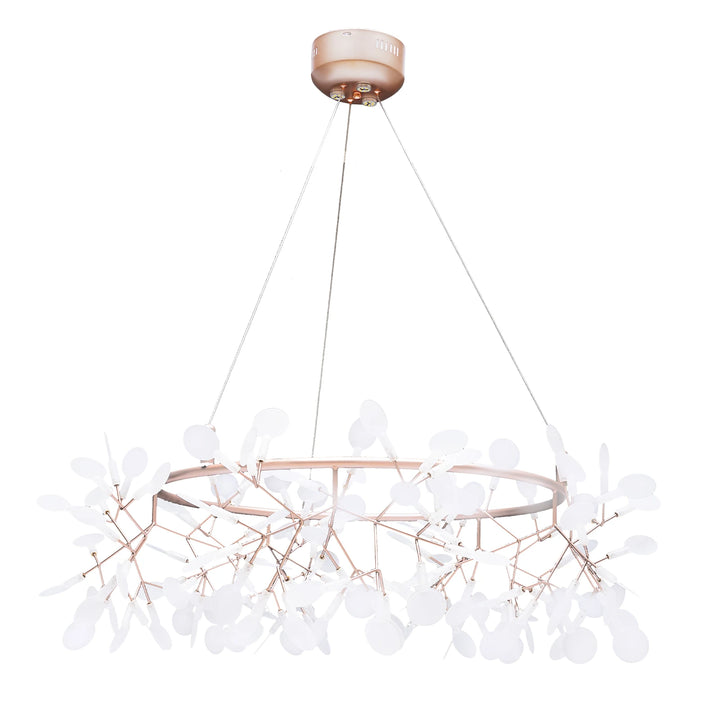 40W Modern Ceiling Mounted Chandelier 135* LED Light Beads Rose Gold Chandelier Suitable for Dining Room, Living Room, Bedroom