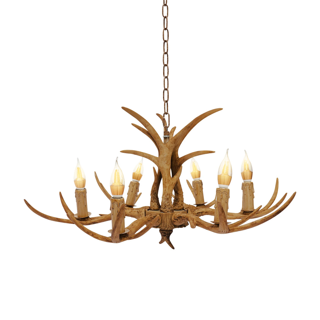 Retro Antler Chandelier Light Deer Horn Restaurant Dining Pendant Lamp