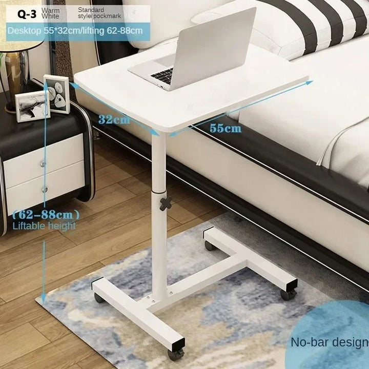 Creative Foldable Computer Desks Living Room Sofa Lazy Bed Office Desk with Wheels Lifting Bedside Table European Home Furniture
