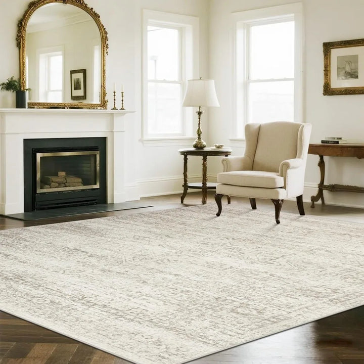 Soft Faux Wool 8x10 Area Rugs for Living and Dining Rooms, Ideal for Bedrooms, Large Size Carpets with Non-Slip Backing