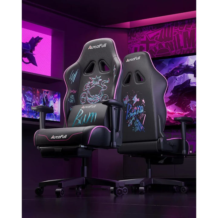 Gaming Chair,Ergonomic Wingless Cushion Computer Chair,PU Leather Racing Style Office Chair with Lumbar Support Pillow