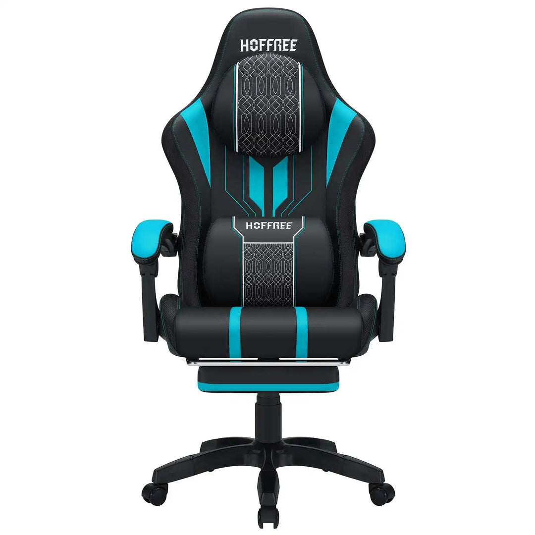 Gaming Chair Office Chair Ergonomic Bluetooth Speaker LED Lights Massage  Adjustable Height Armrests Headrest Lumbar Support