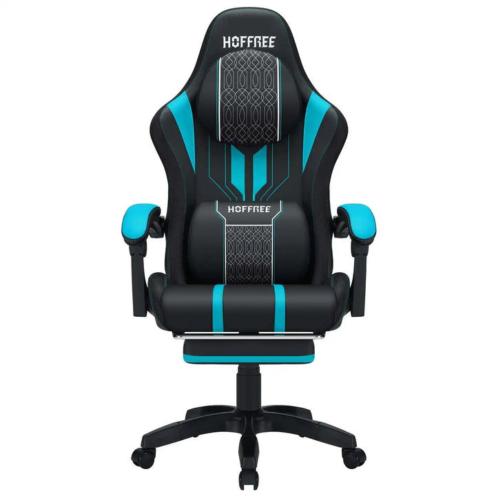 Gaming Chair Office Chair Ergonomic Bluetooth Speaker LED Lights Massage  Adjustable Height Armrests Headrest Lumbar Support