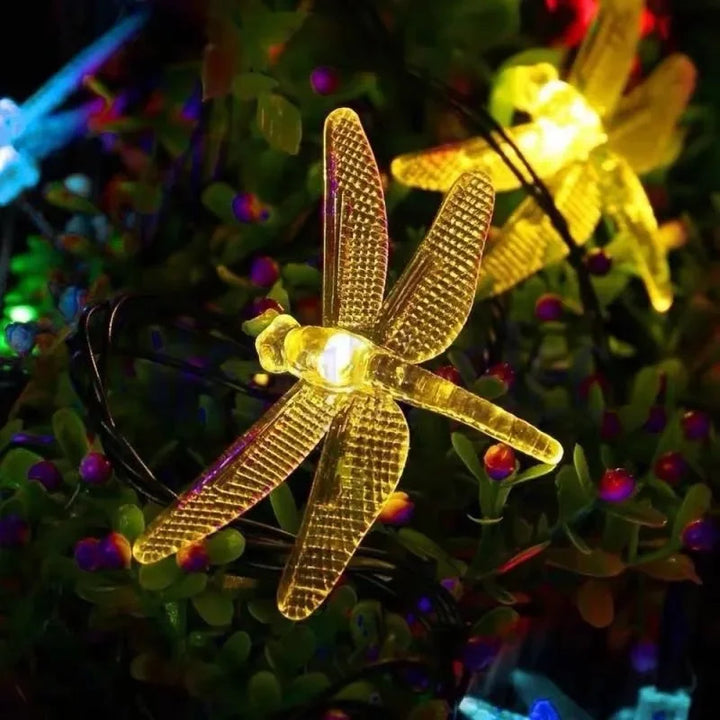 Solar Dragonfly Fairy String Lights â€“ 20 LED Waterproof Outdoor/Indoor Decorative Accent | Garden, Fence, Patio, Party | Trufairs