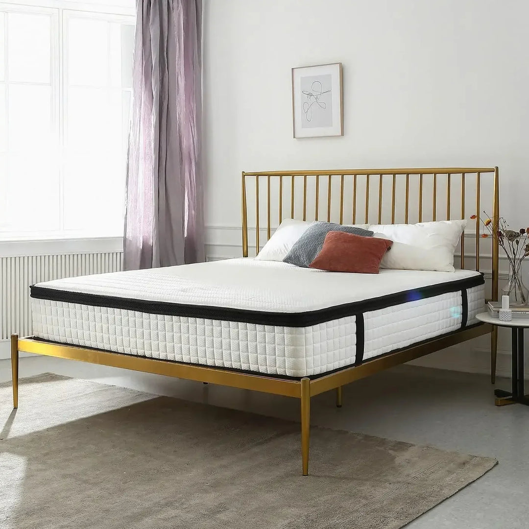 Full XL Size 12 Inch Mattress, Multilayer Hybrid Mattress, Innerspring Memory Foam Mattress in a Box, Pressure Relief & Cooler