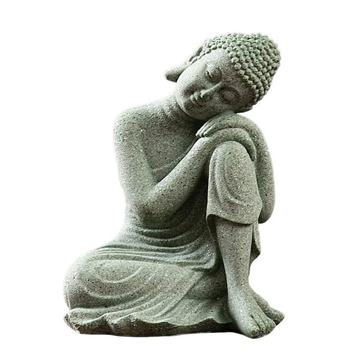 Green Sandstone Statue – Zen Buddhist Sculpture for Home & Meditation Room Décor | Trufairs