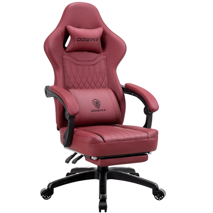 Dowinx Gaming Chair Breathable PU Leather Gamer Chair with Pocket Spring Cushion, Ergonomic Computer Chair with Lumbar Support