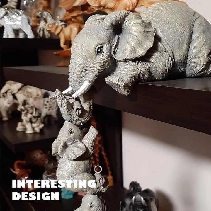 3Pcs/set Cute Elephant Figurines Elephant Holding Baby Elephant Resin Crafts Desktop Decoration Ornaments Crafts Figurines