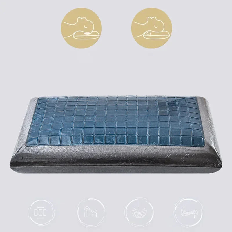 New Summer Double-sided Available Gel Cooling Pillow Bamboo Charcoal Memory Foam Ergonomics Pillows for Bedroom with Pillowcase
