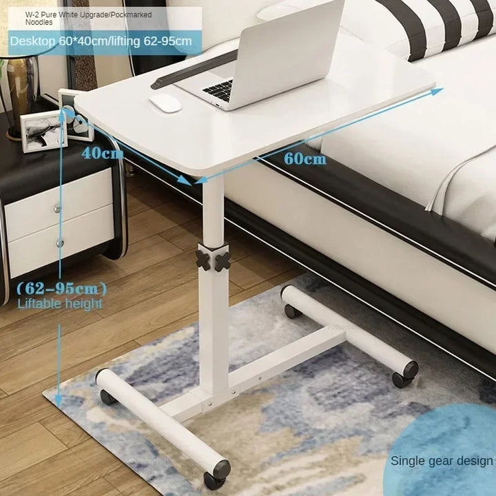 Creative Foldable Computer Desks Living Room Sofa Lazy Bed Office Desk with Wheels Lifting Bedside Table European Home Furniture