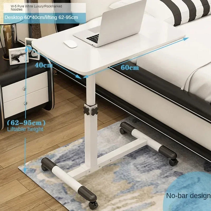 Creative Foldable Computer Desks Living Room Sofa Lazy Bed Office Desk with Wheels Lifting Bedside Table European Home Furniture