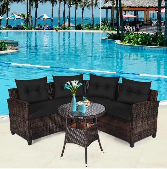 Patio Furniture Sectional Set Outdoor Lawn Conversation Sets,make you comfortable whether you are sitting or lying down