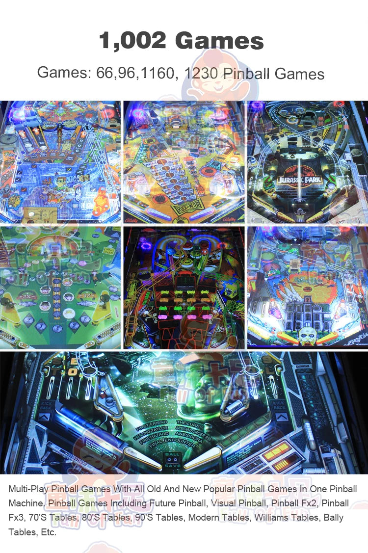 Hot Sale 32 Inch Pinball 4k 1200 Game 43 Inch Virtual Pinball Machine with Bill Pinball Arcade Puzzle with Automatic Flap