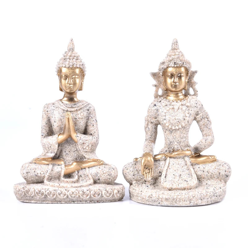 Buddha Statue Sandstone – Thailand Feng Shui Sculpture for Home Decor