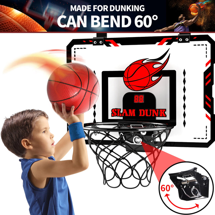 Indoor Basketball Hoop Kids Toys Room Mini Basketball Ball Hoop Sets With Electronic Scoreboard Sport Toys Boys Birthday Gifts