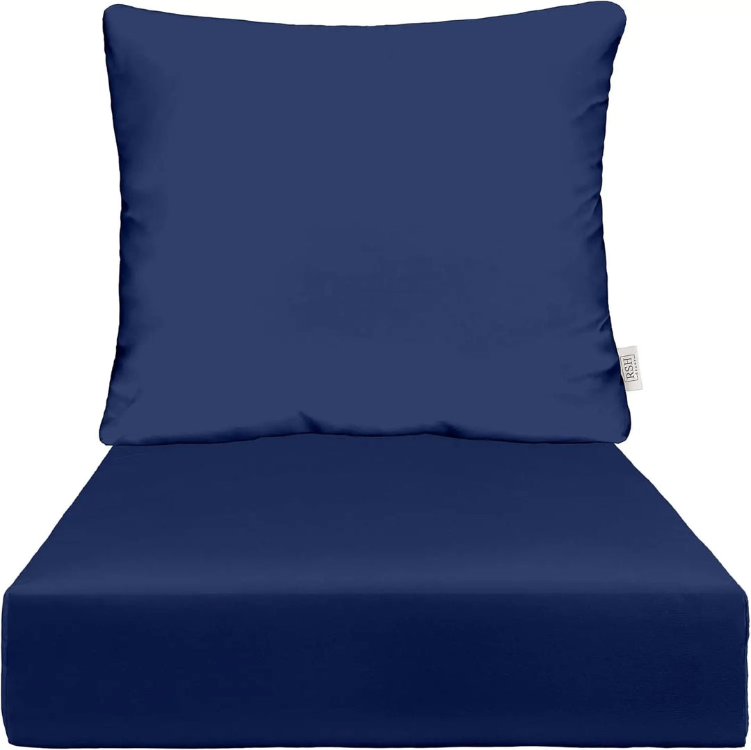 Deep Seating Cushion with Pillow Back  24” x 27” Seat  All-Weather Spun Fabric  Water and Fade-Resistant  Outdoor Chair