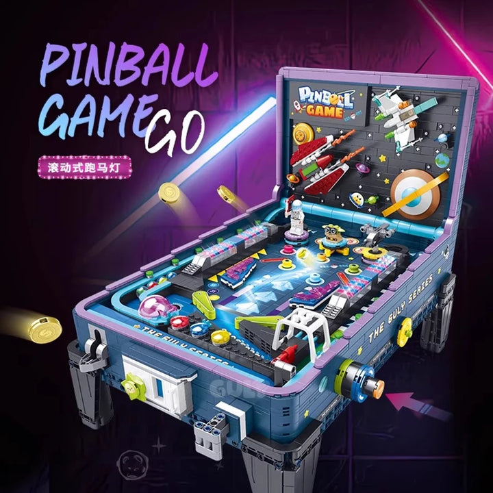 High Quality Building Blocks Pinball Machine, Game Table, Coin Operated, Children's Puzzle Assembly Model, Boy Creative Gift Toy