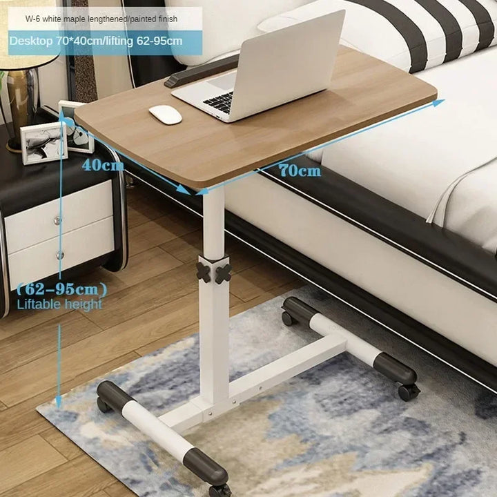 Creative Foldable Computer Desks Living Room Sofa Lazy Bed Office Desk with Wheels Lifting Bedside Table European Home Furniture