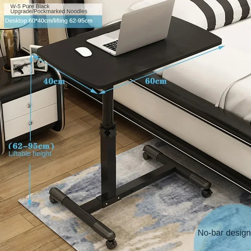Creative Foldable Computer Desks Living Room Sofa Lazy Bed Office Desk with Wheels Lifting Bedside Table European Home Furniture