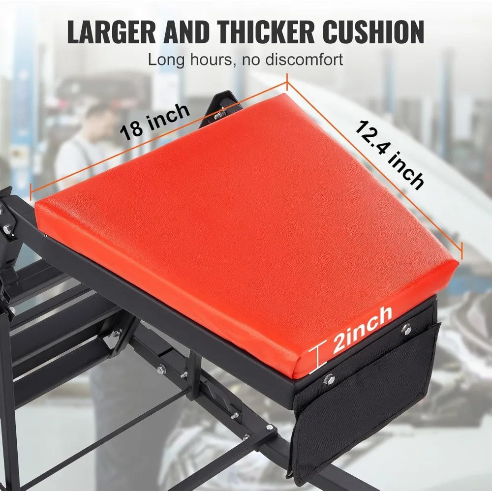 Top Automotive Creeper, 42.5"-64.8", 400 LBS Capacity, Padded Deck with 4 Swivel Caster Wheels