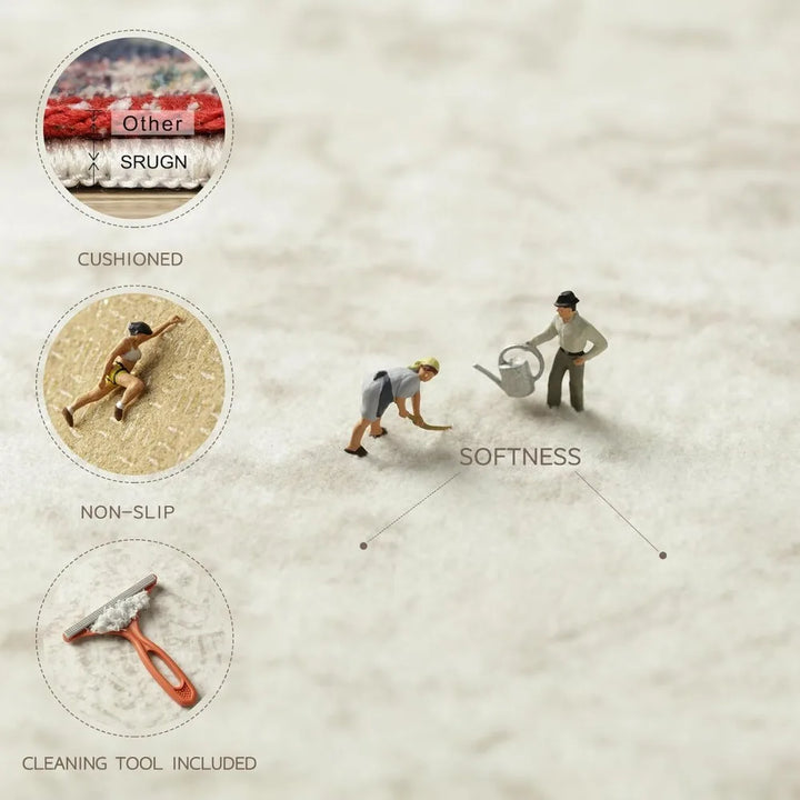 Soft Faux Wool 8x10 Area Rugs for Living and Dining Rooms, Ideal for Bedrooms, Large Size Carpets with Non-Slip Backing