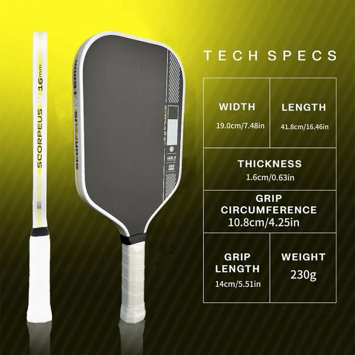 New USAPA Approved Pickleball Paddle Spin and Power T700 Carbon Fiber Racket Honeycomb Core Professional 16MM Pickleball Racket