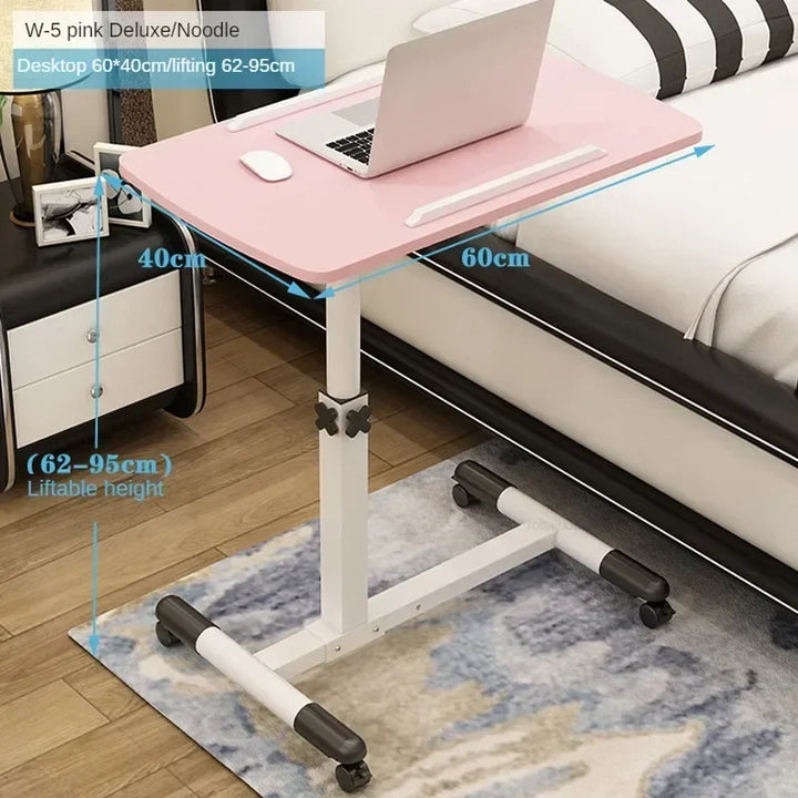 Creative Foldable Computer Desks Living Room Sofa Lazy Bed Office Desk with Wheels Lifting Bedside Table European Home Furniture