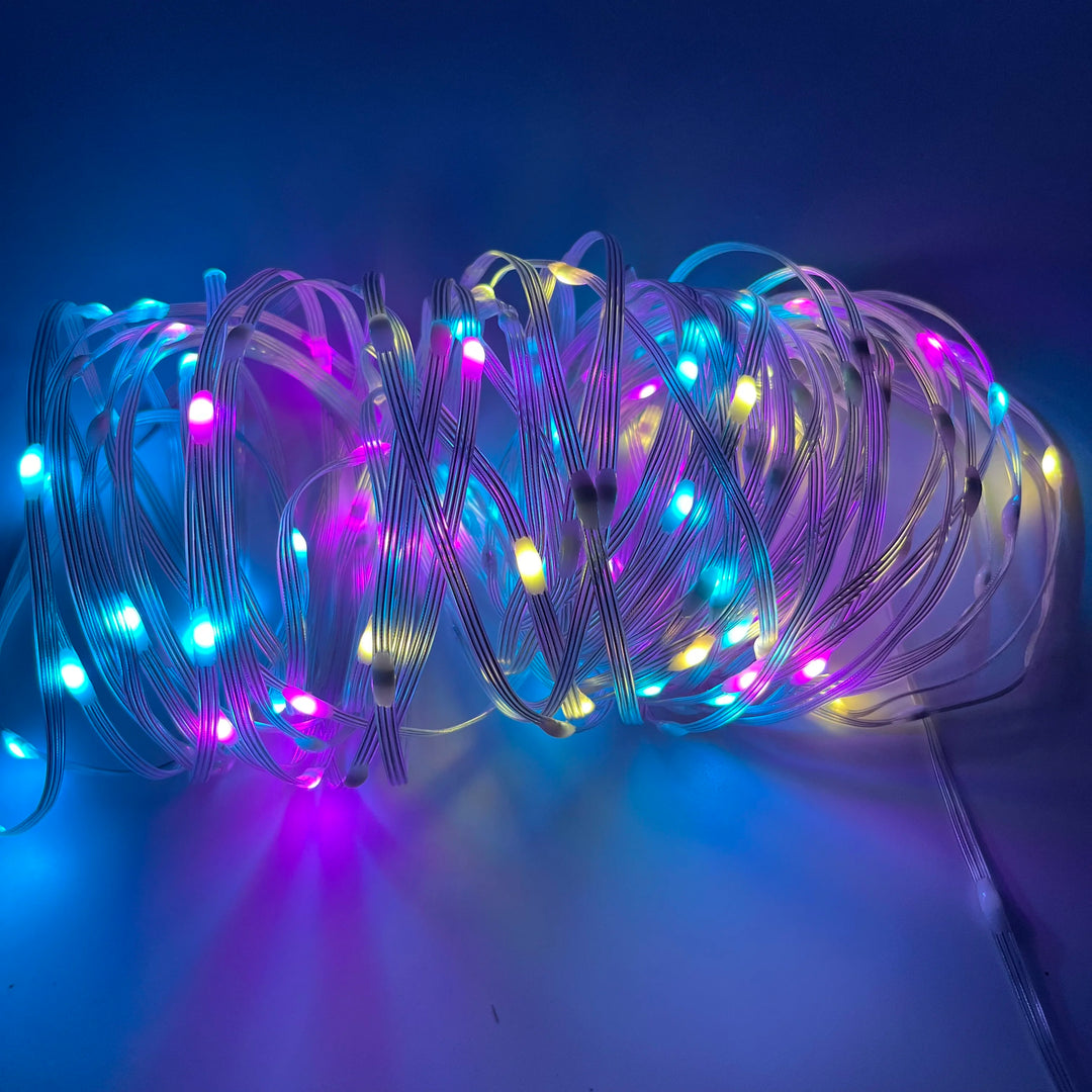 USB Christmas RGBIC String Light Tuya WIFI Remote Control 5M 10M 20M Pixel String Light WS2812 Music Waterproof Fairy Lights