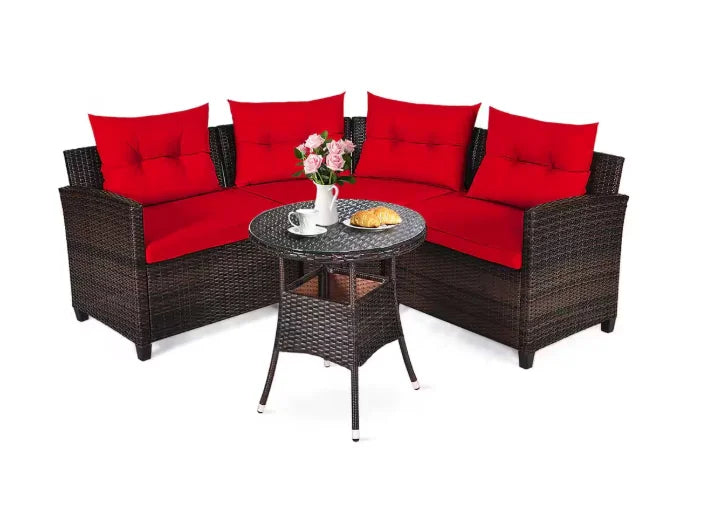 Patio Furniture Sectional Set Outdoor Lawn Conversation Sets,make you comfortable whether you are sitting or lying down